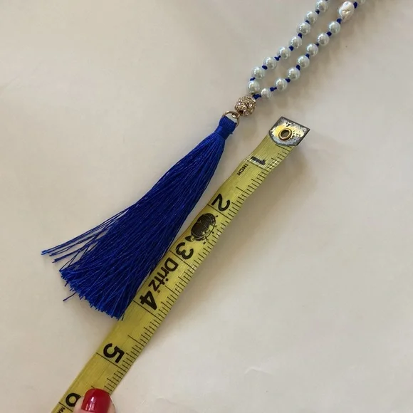 Long Bead & Tassel Necklace - Picture 5 of 6